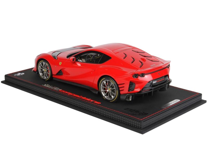 2021 FERRARI 812 COMPETIZIONE RED & DISPLAY CASE 1/18 MODEL CAR BBR P18207 B3