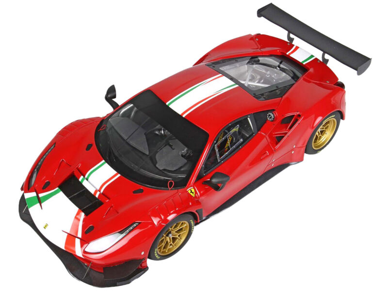 FERRARI 488 MODIFICATA ROSSO CORSA RED & DISPLAY CASE 1/18 MODEL BY BBR P 18203B