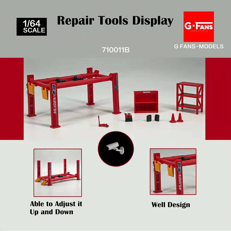 G-FANS 1:64 Garage Diorama Model Garage tools Apple store porsche