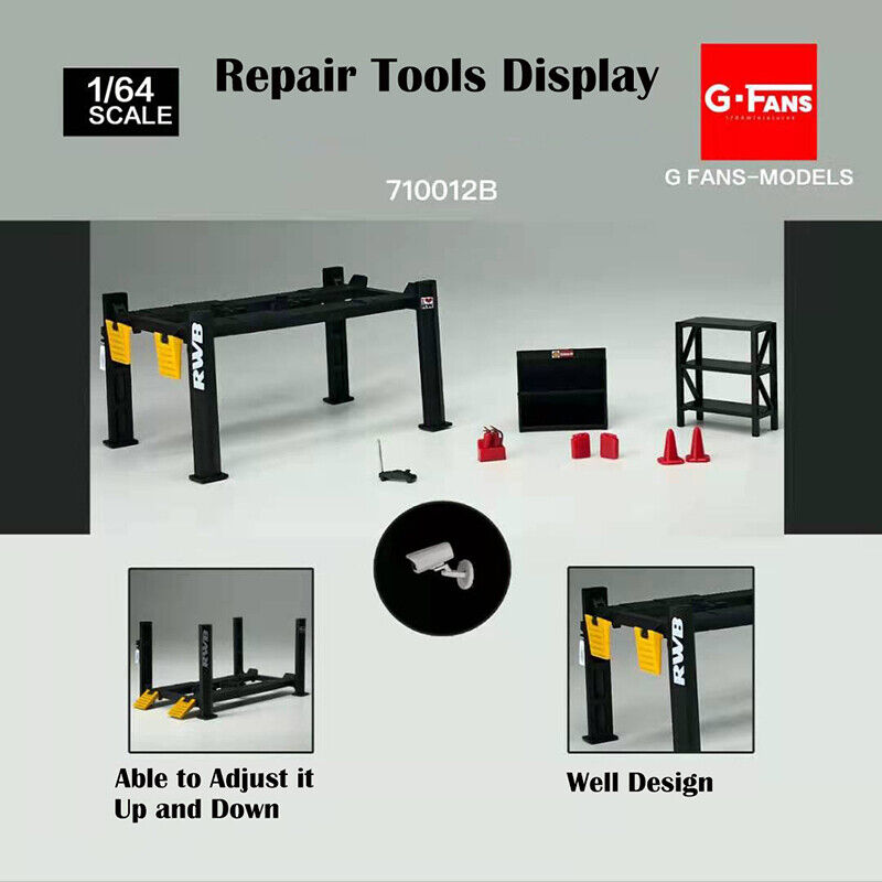 G-FANS 1:64 Garage Diorama Model Garage tools Apple store porsche