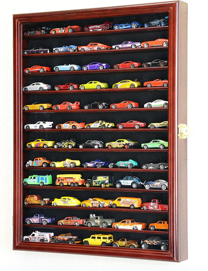 Hot Wheels Matchbox 1/64 Scale Diecast Display Case Cabinet Wall Rack w/UV Protection