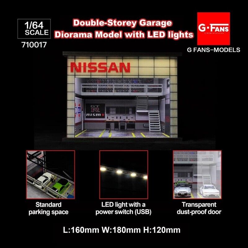 G-FANS 1:64 Garage Diorama Model Garage tools Apple store porsche