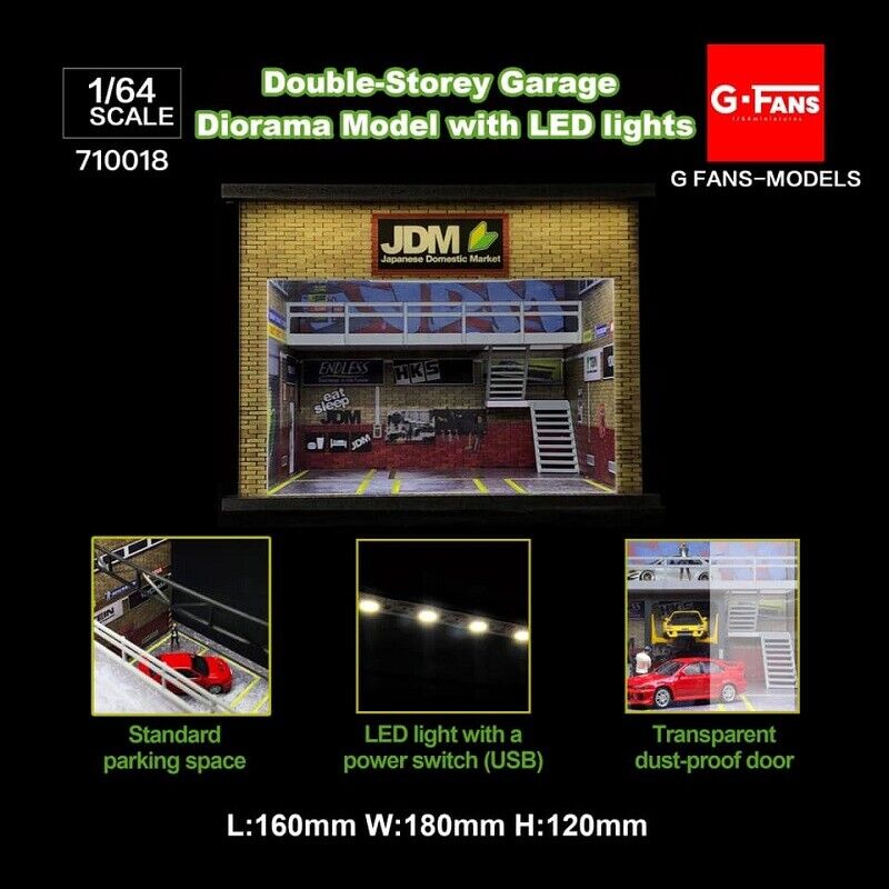 G-FANS 1:64 Garage Diorama Model Garage tools Apple store porsche