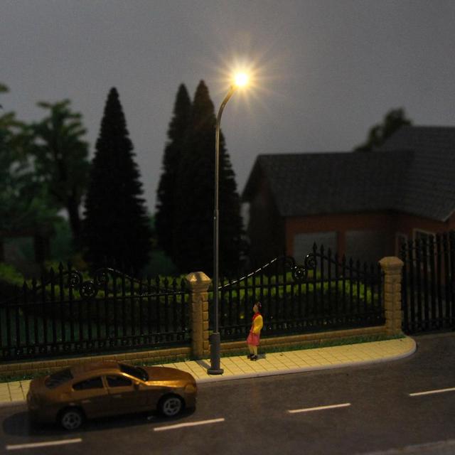 Lqs08 20pcs Model Diorama Advertisement Lamps Post Street Lights Ho Oo Scale 1:87 Led 3v Free Resistors Warm White Bright White - Model Building Kits